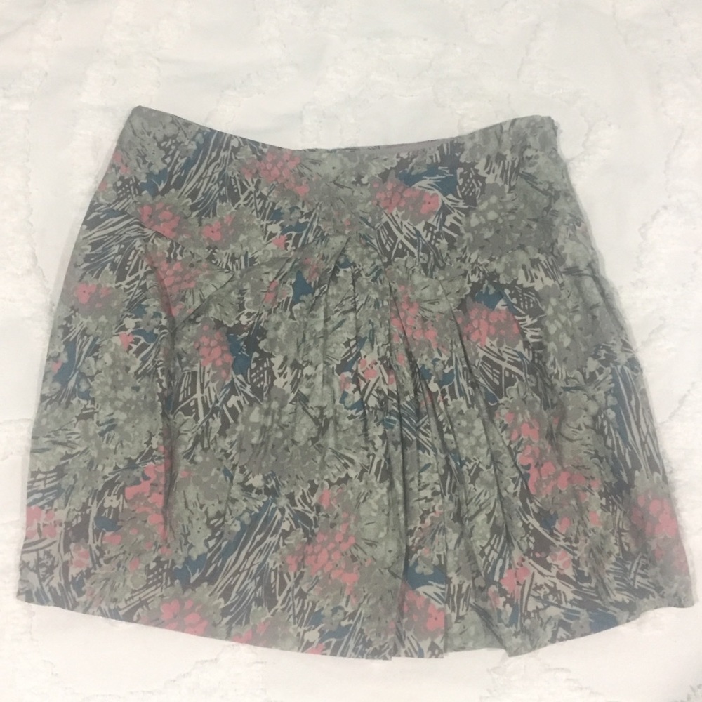 Comptoir Des Cotonniers Silk Blend Floral Print Skirt